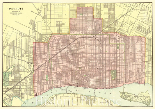 Historic Map : 1906 Detroit : Vintage Wall Art