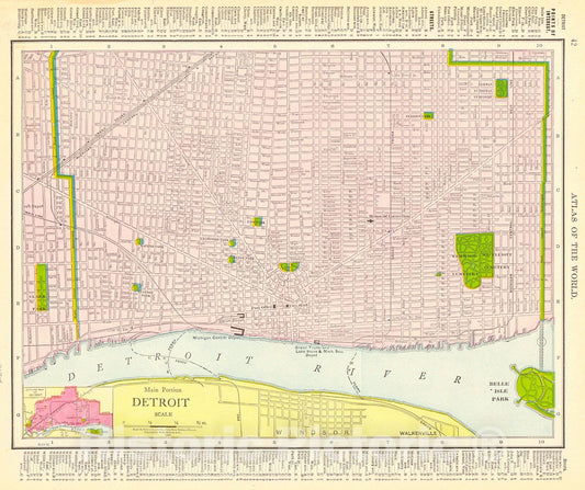 Historic Map : 1912 Detroit : Vintage Wall Art
