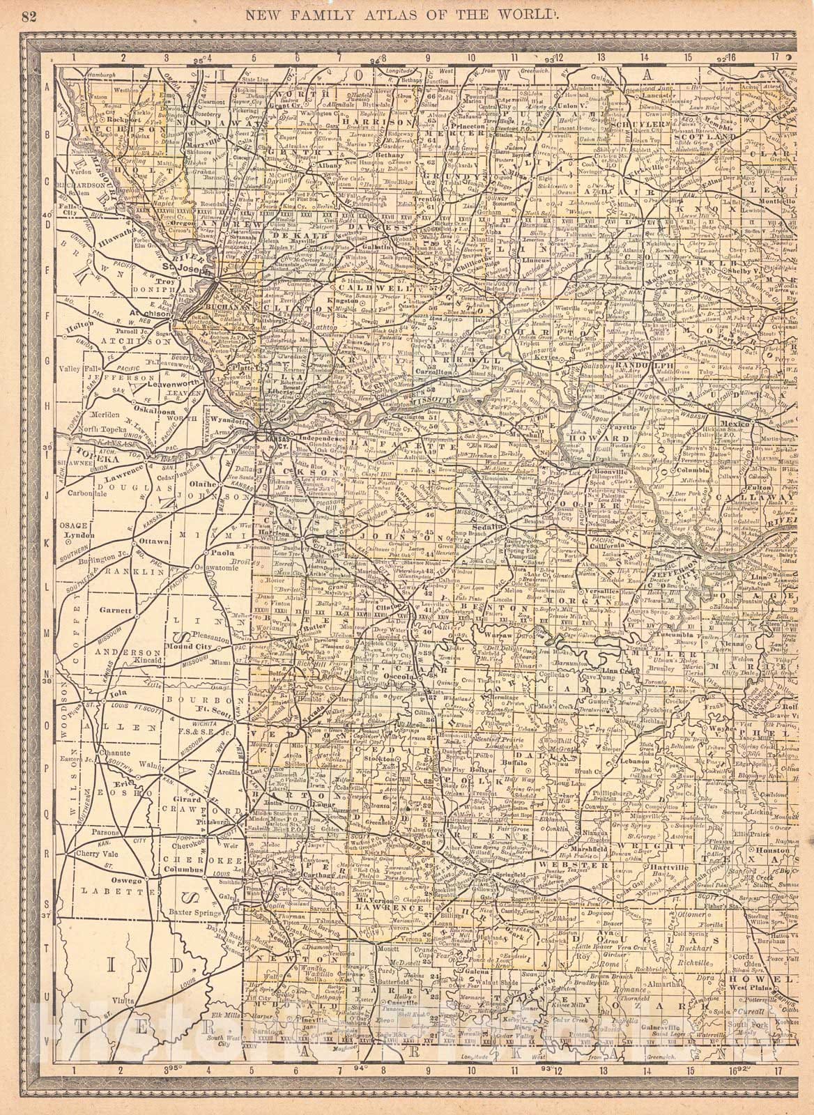 Historic Map : 1890 Map of Mississippi : Vintage Wall Art