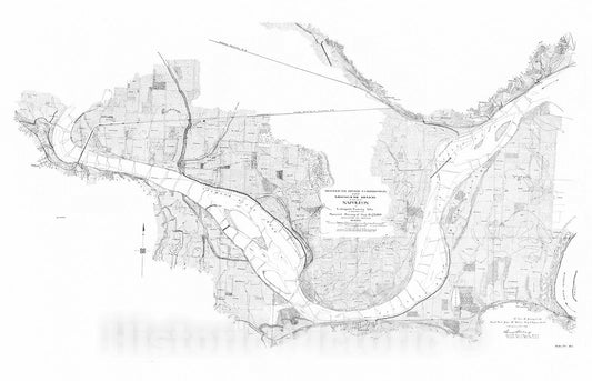 Historic Map : 1899 Map of Missouri River at and near Napoleon in Lafayette County, Mo. : Vintage Wall Art