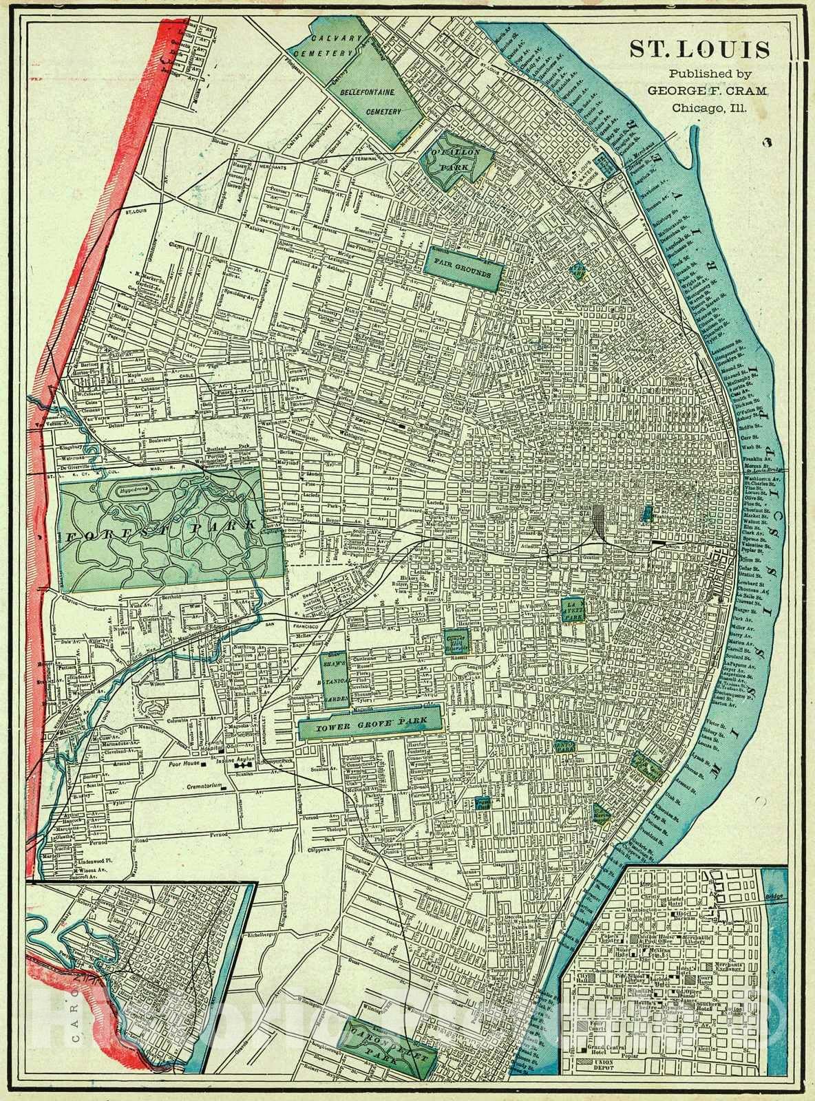 Historic Map : 1903 St. Louis : Vintage Wall Art