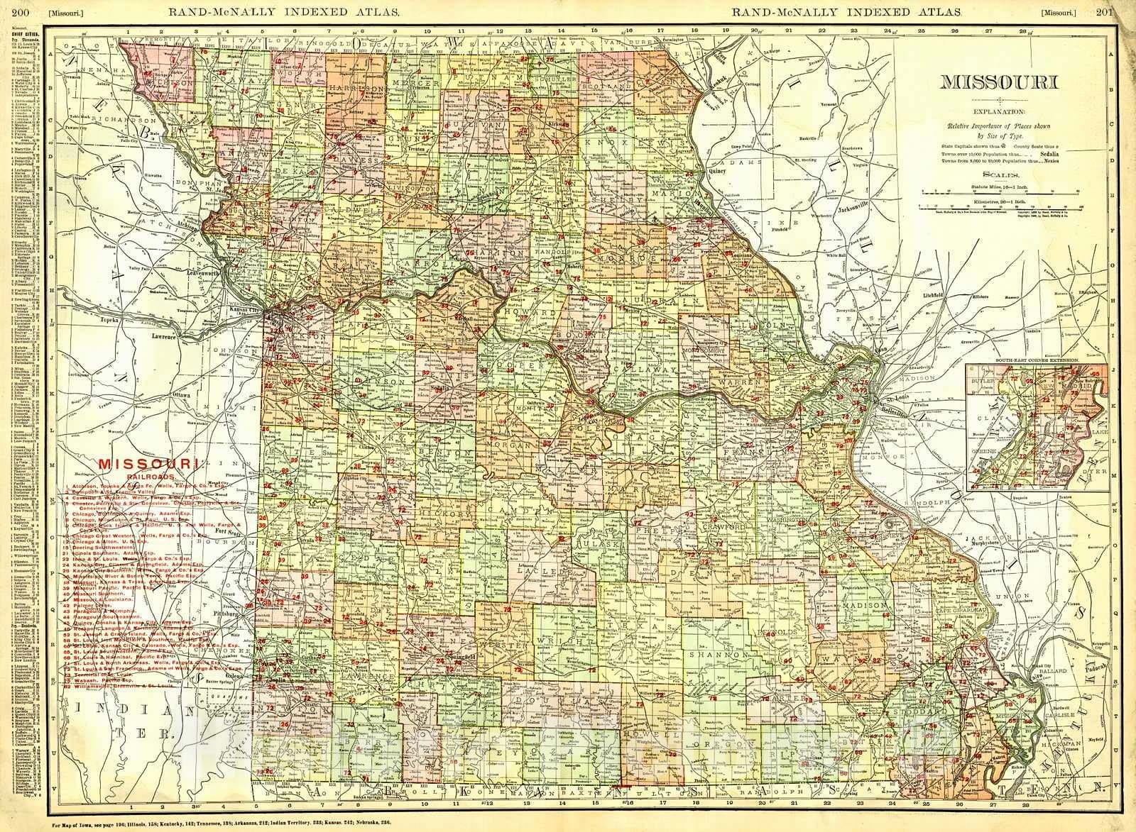 Historic Map : 1906 Missouri : Vintage Wall Art