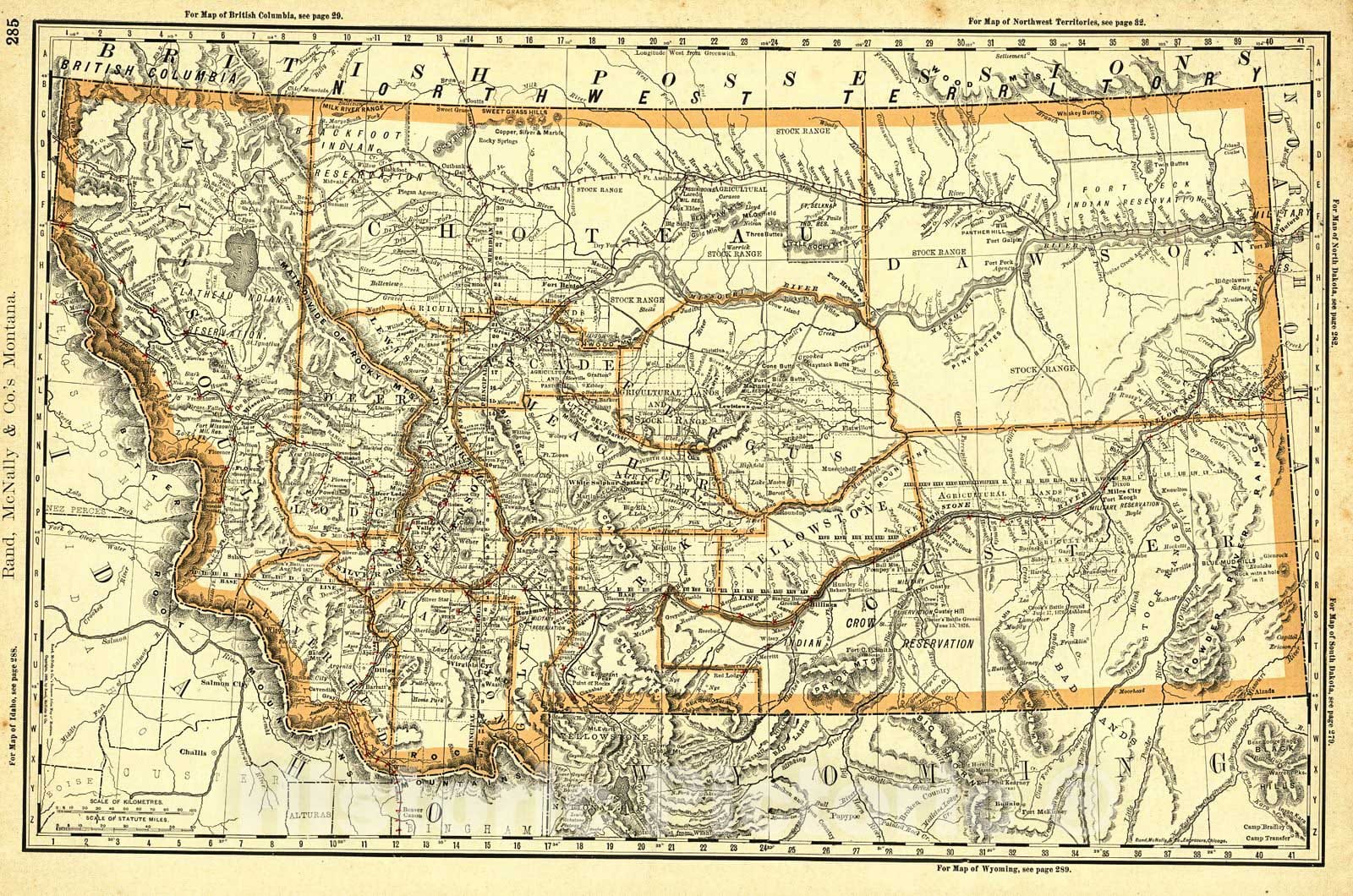 Historic Map : 1893 Montana : Vintage Wall Art