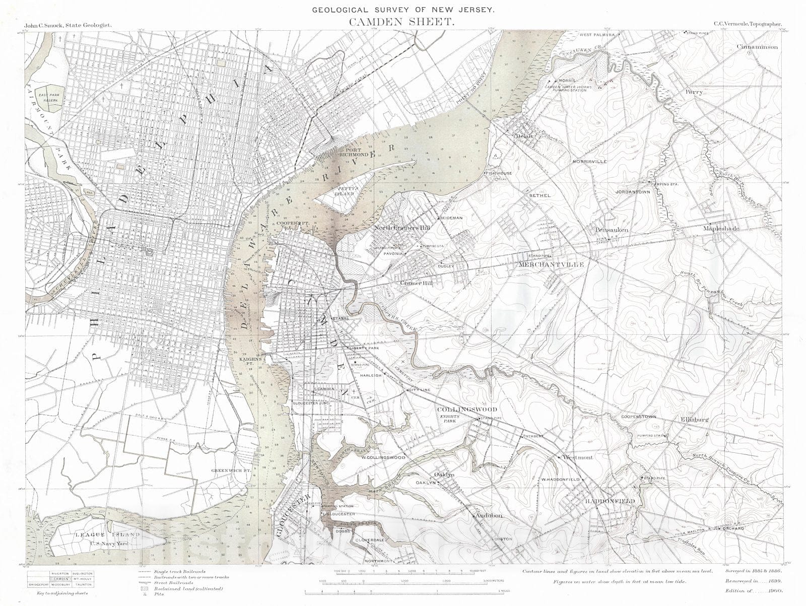 Historic Map : 1900 Camden Sheet : Vintage Wall Art