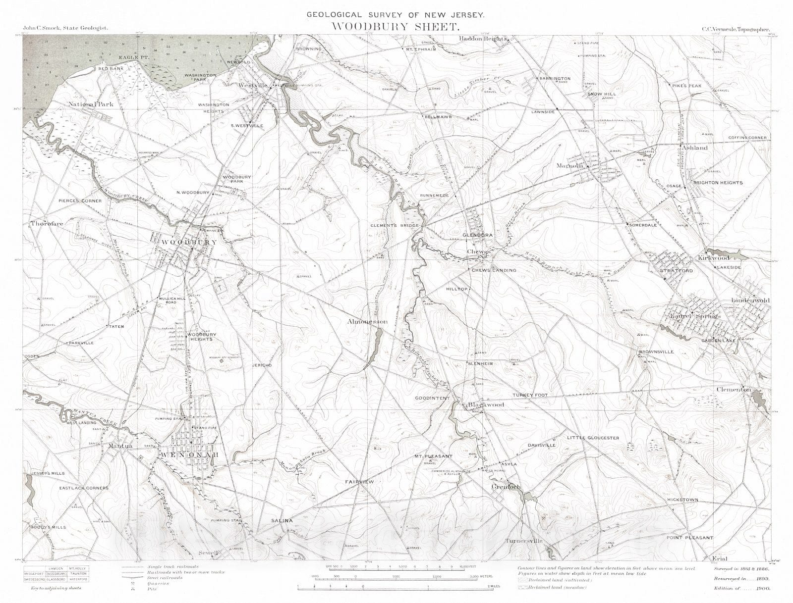 Historic Map : 1900 Woodburg Sheet : Vintage Wall Art