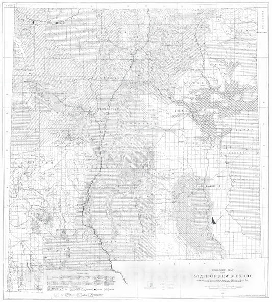 Historic Map : 1925 Geologic Map of the State of New Mexico  : Vintage Wall Art