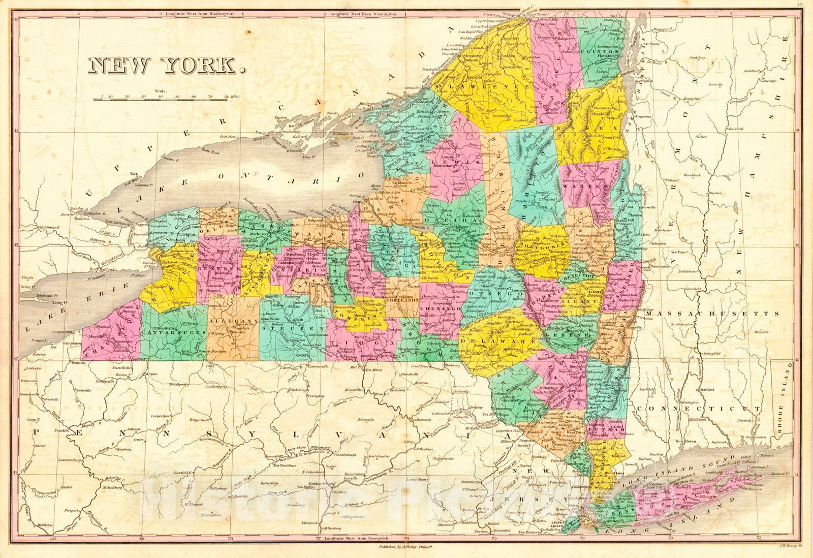 Historic Map : 1829 New York : Vintage Wall Art