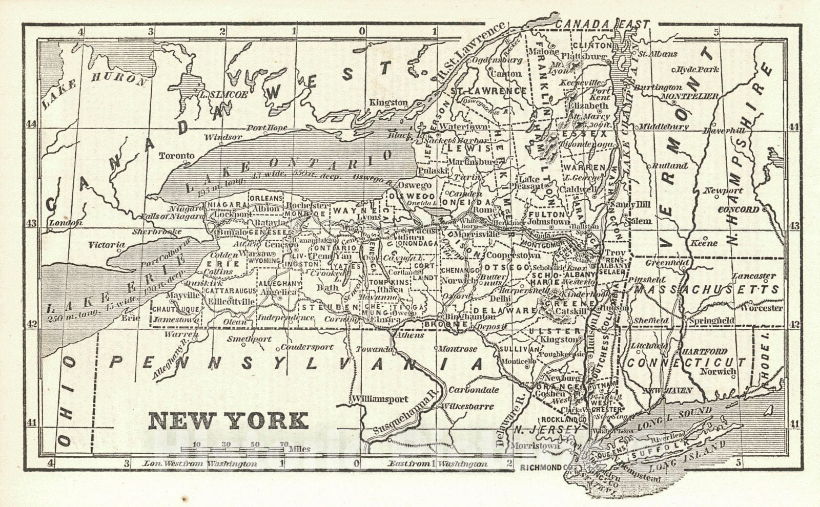 Historic Map : 1853 New York : Vintage Wall Art