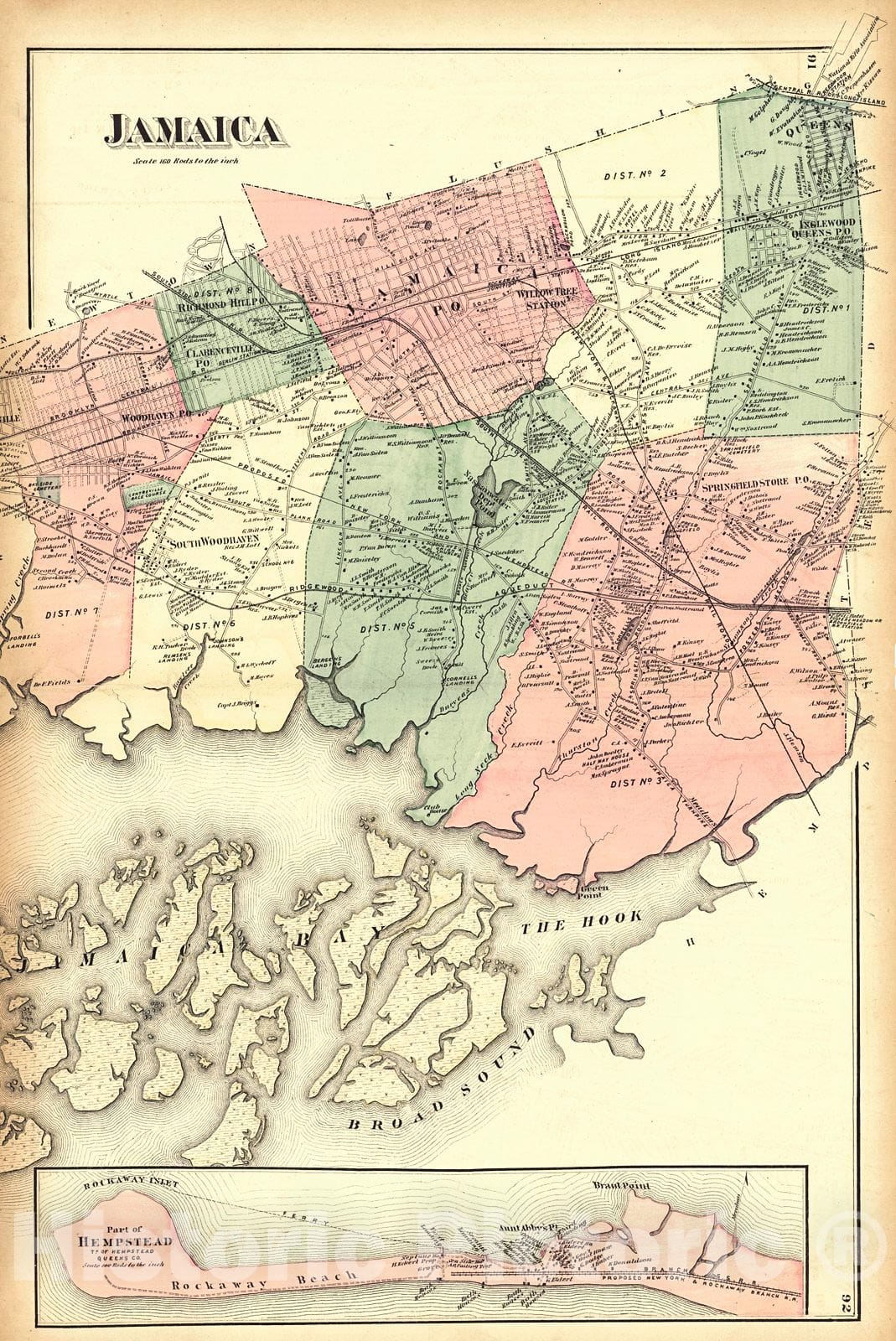 Historic Map : 1873 Jamaica : Vintage Wall Art