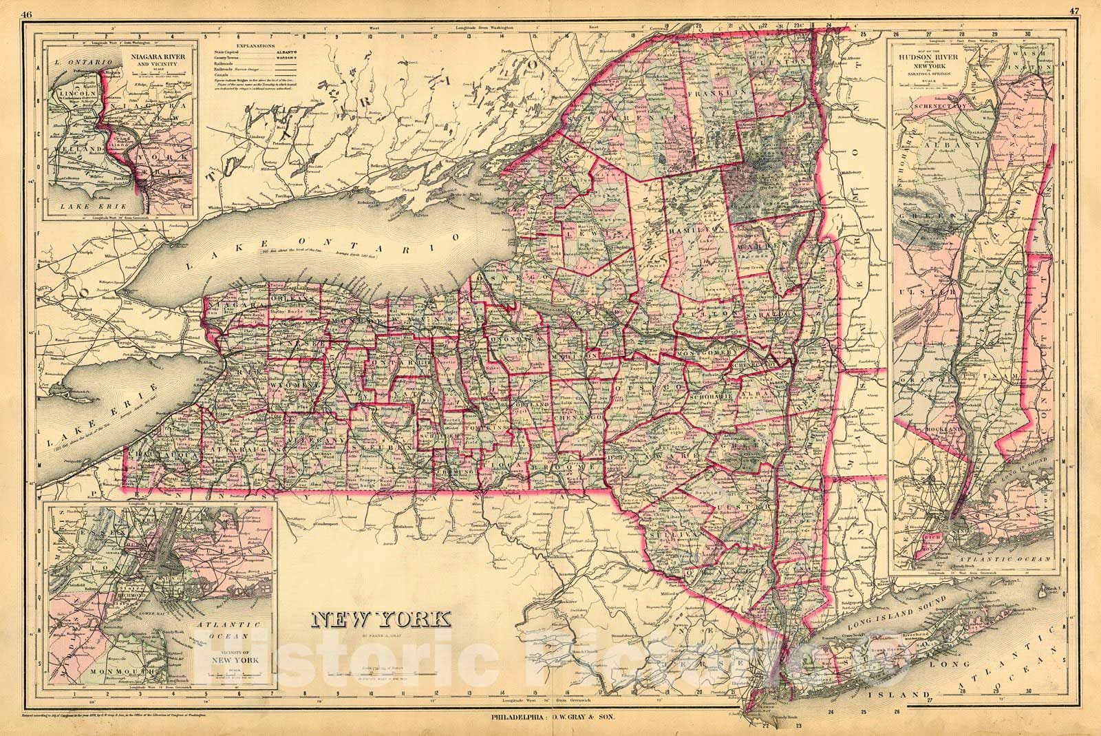 Historic Map : 1883 New York : Vintage Wall Art