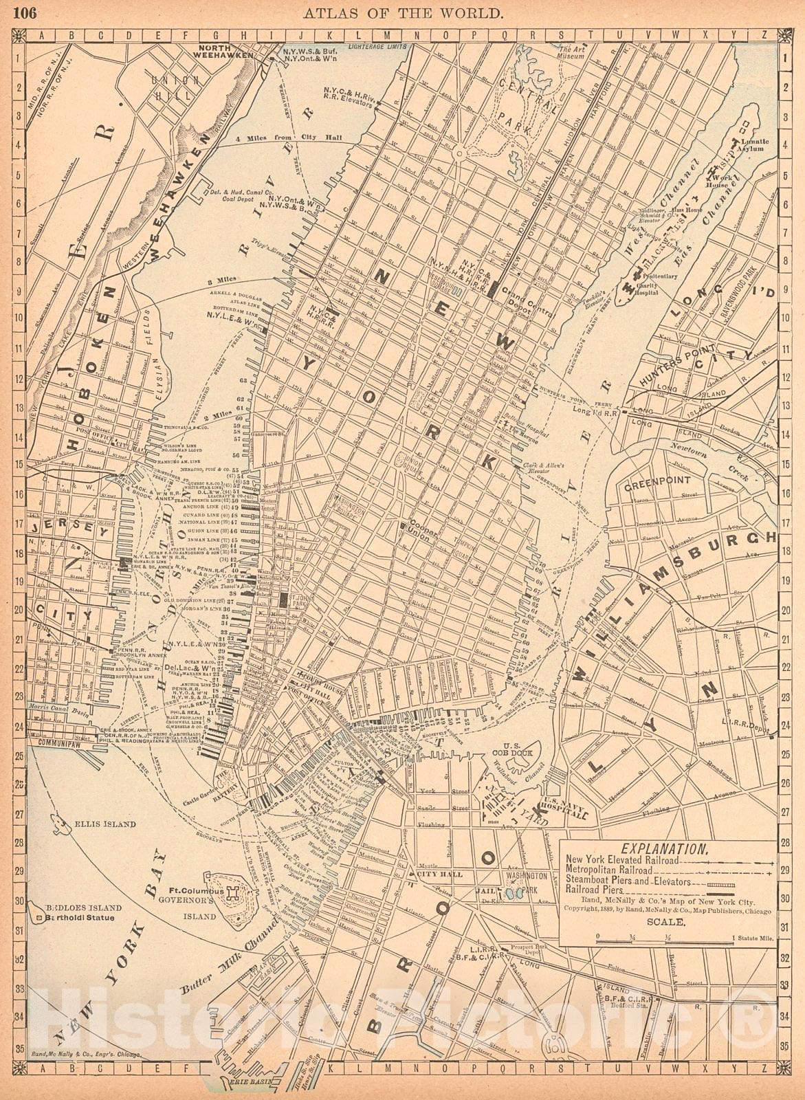 Historic Map : 1888 New York : Vintage Wall Art