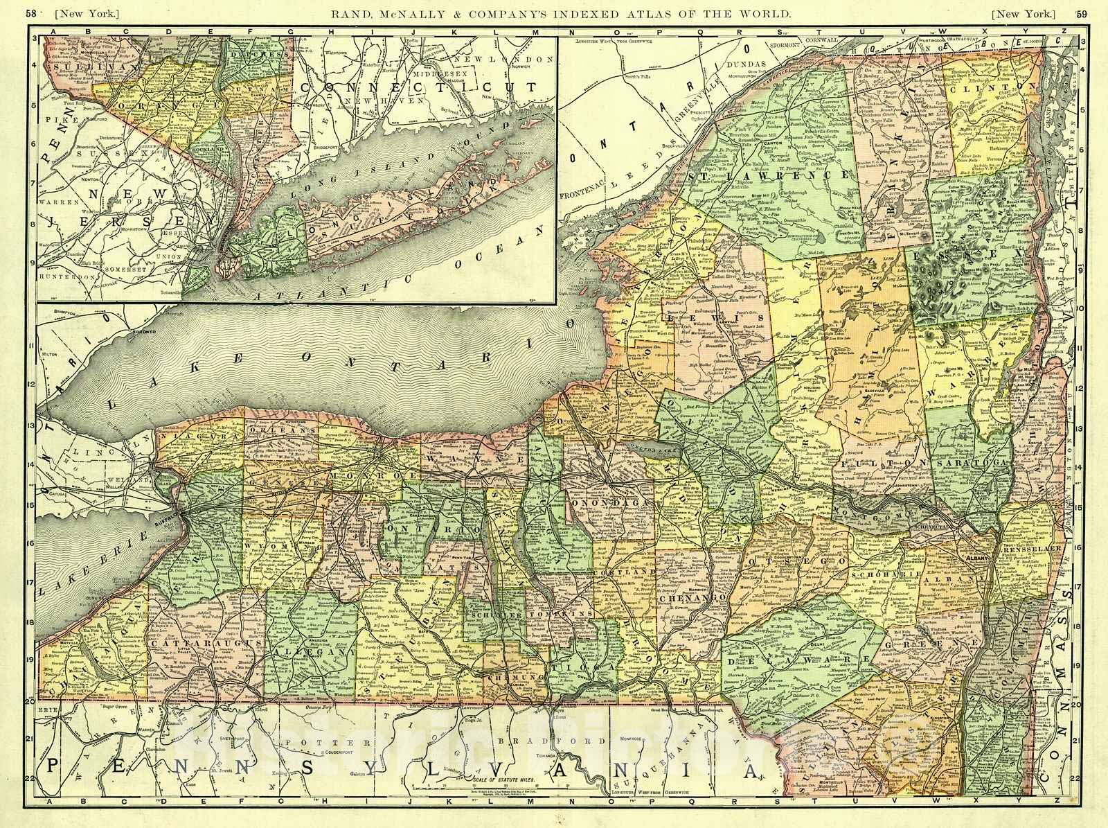 Historic Map : 1892 New York : Vintage Wall Art