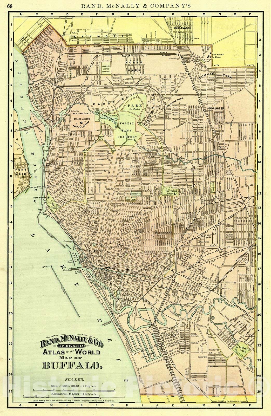 Historic Map : 1892 Buffalo : Vintage Wall Art