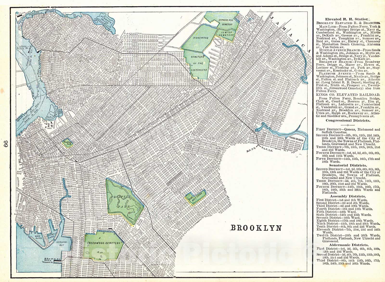 Historic Map : 1898 Brooklyn : Vintage Wall Art