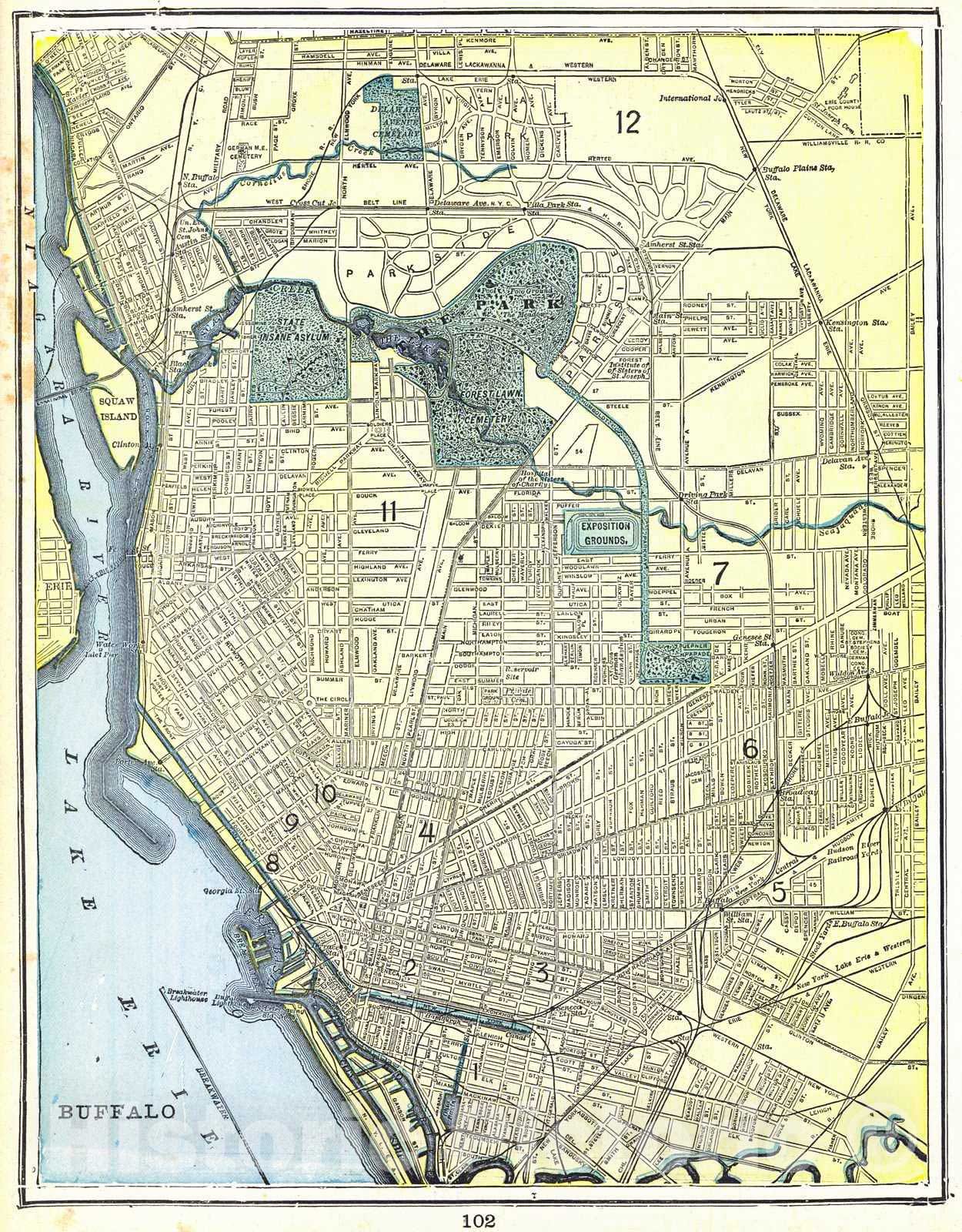 Historic Map : 1898 Buffalo : Vintage Wall Art