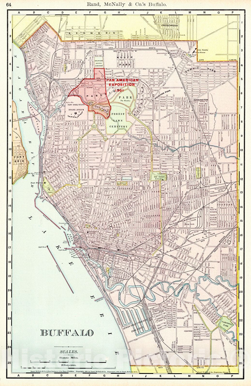 Historic Map : 1900 Buffalo : Vintage Wall Art