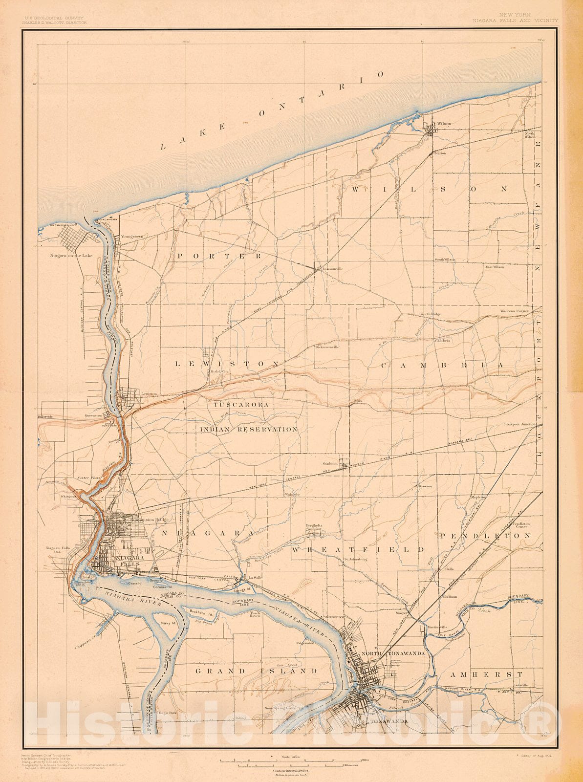 Historic Map : 1902 Niagara Falls and Vicinity, New York : Vintage Wall Art