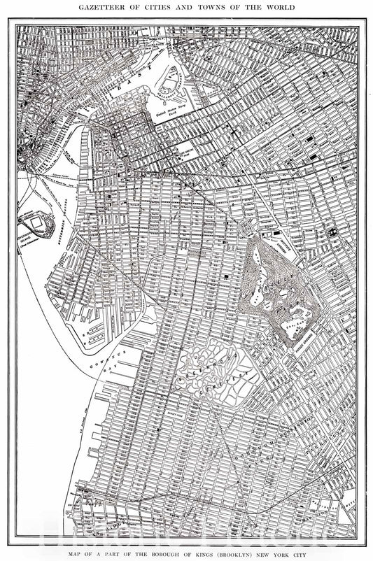 Historic Map : 1909 Map of Part of the Borough of Kings (Brooklyn), New York City : Vintage Wall Art