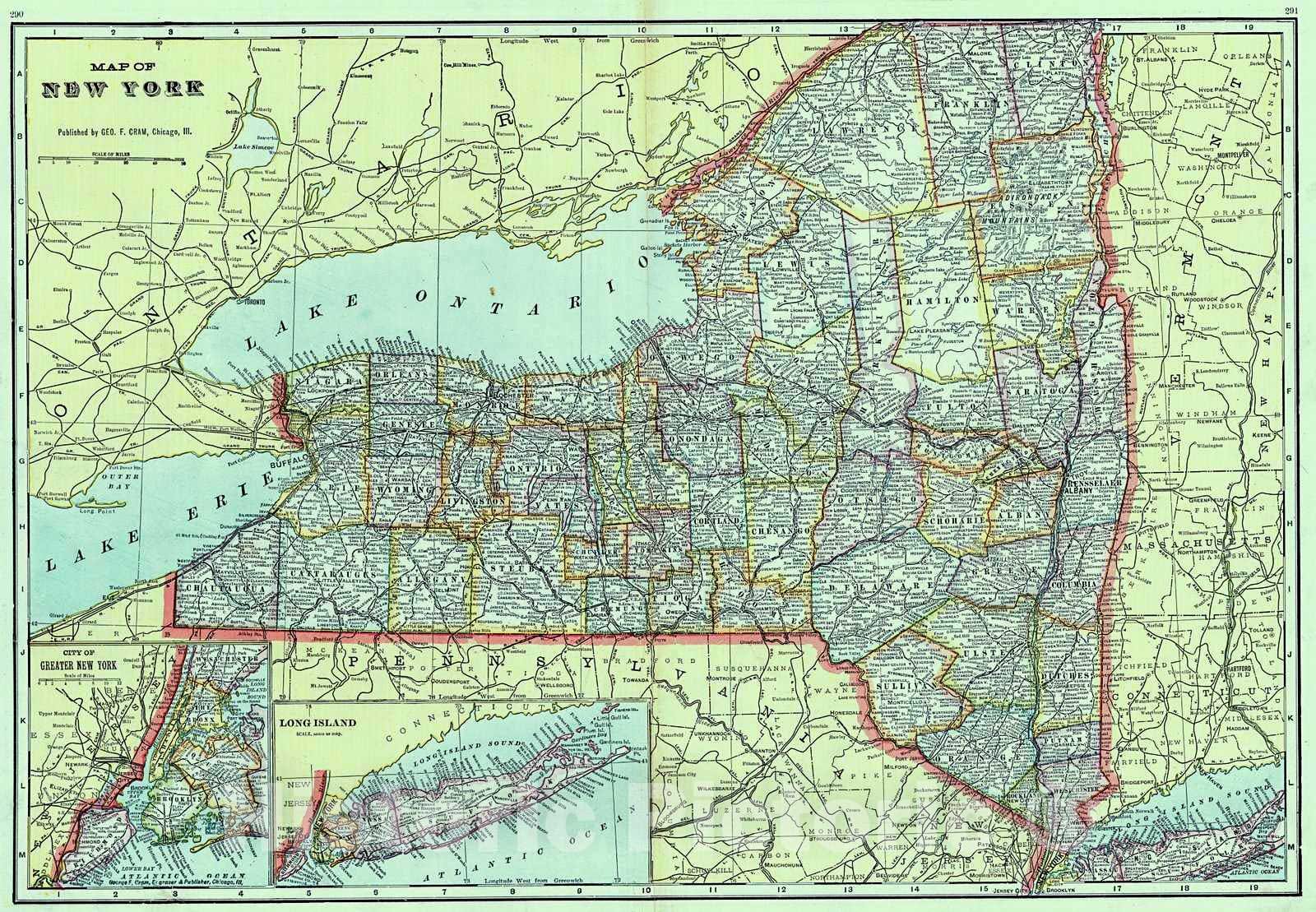 Historic Map : 1909 New York : Vintage Wall Art