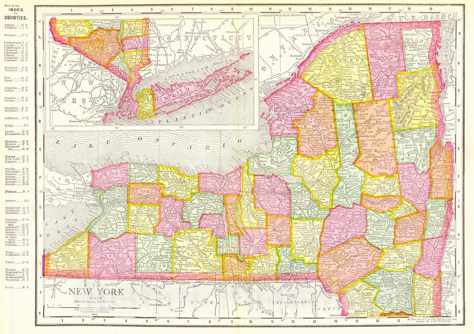 Historic Map : 1912 New York : Vintage Wall Art
