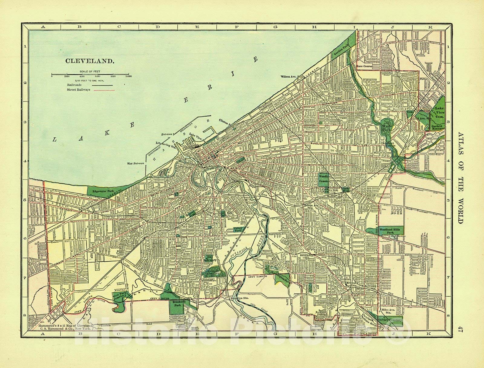 Historic Map : 1906 Cleveland : Vintage Wall Art