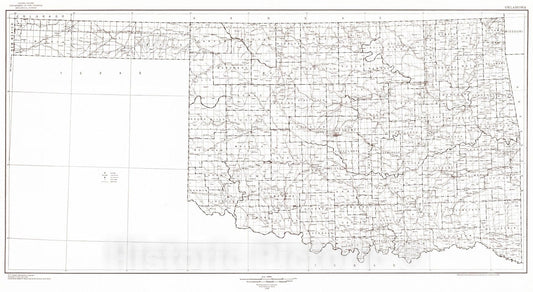 Historic Map : 1939 State of Oklahoma : Vintage Wall Art