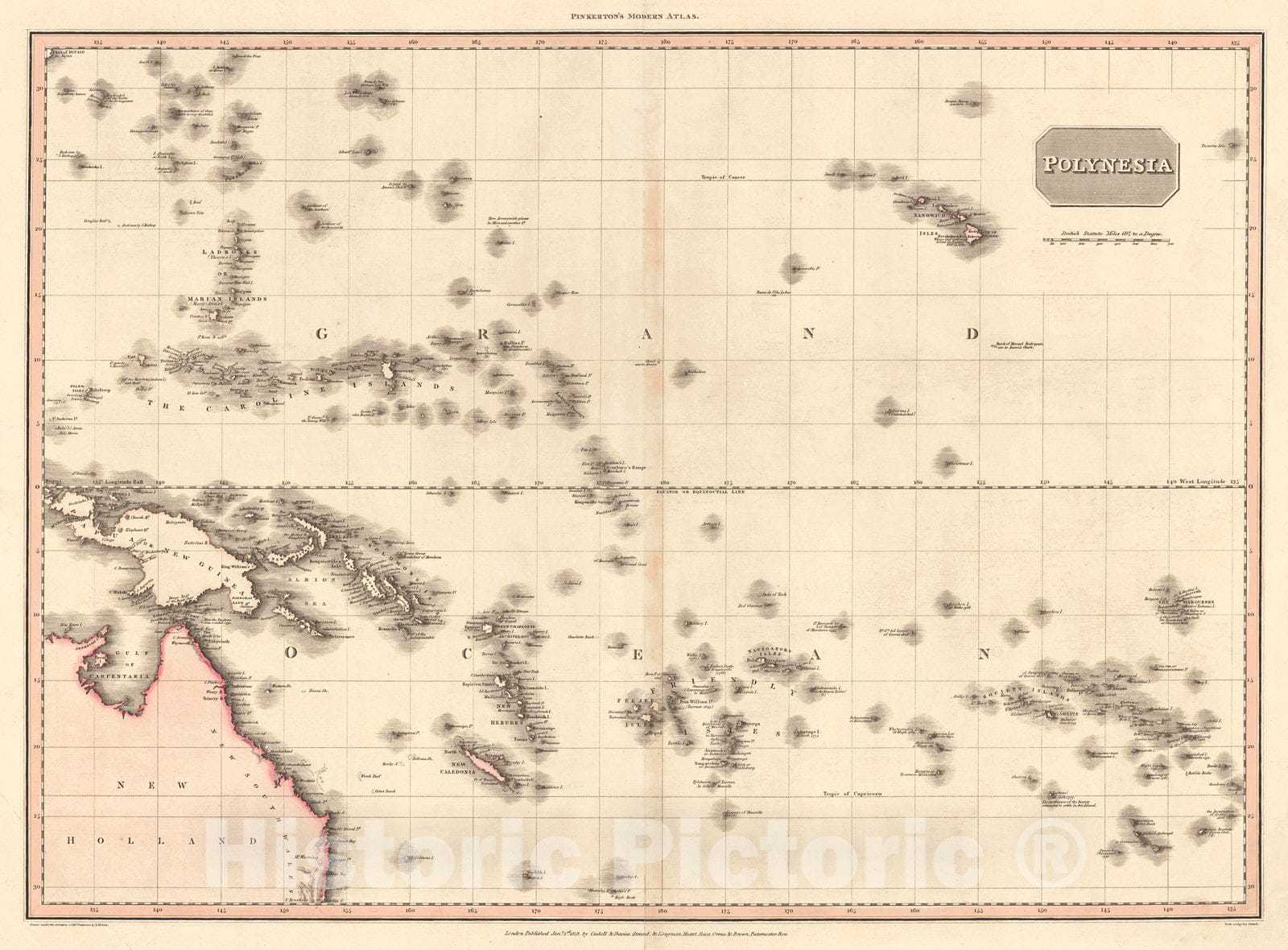 Historic Map : 1813 Polynesia : Vintage Wall Art
