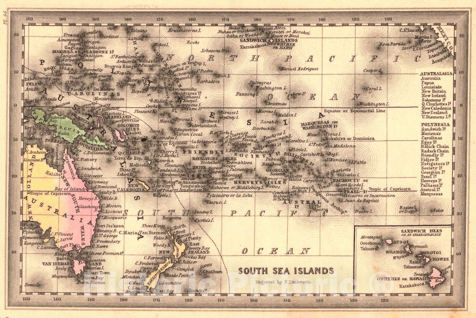 Historic Map : 1832 South Sea Island : Vintage Wall Art