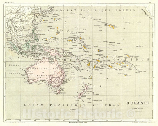 Historic Map : 1856 Oceanie : Vintage Wall Art