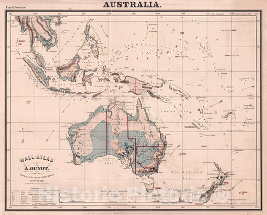 Historic Map : 1866 Austrialia : Vintage Wall Art