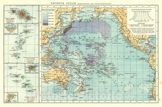 Historic Map : 1881 Grosser Ocean : Vintage Wall Art