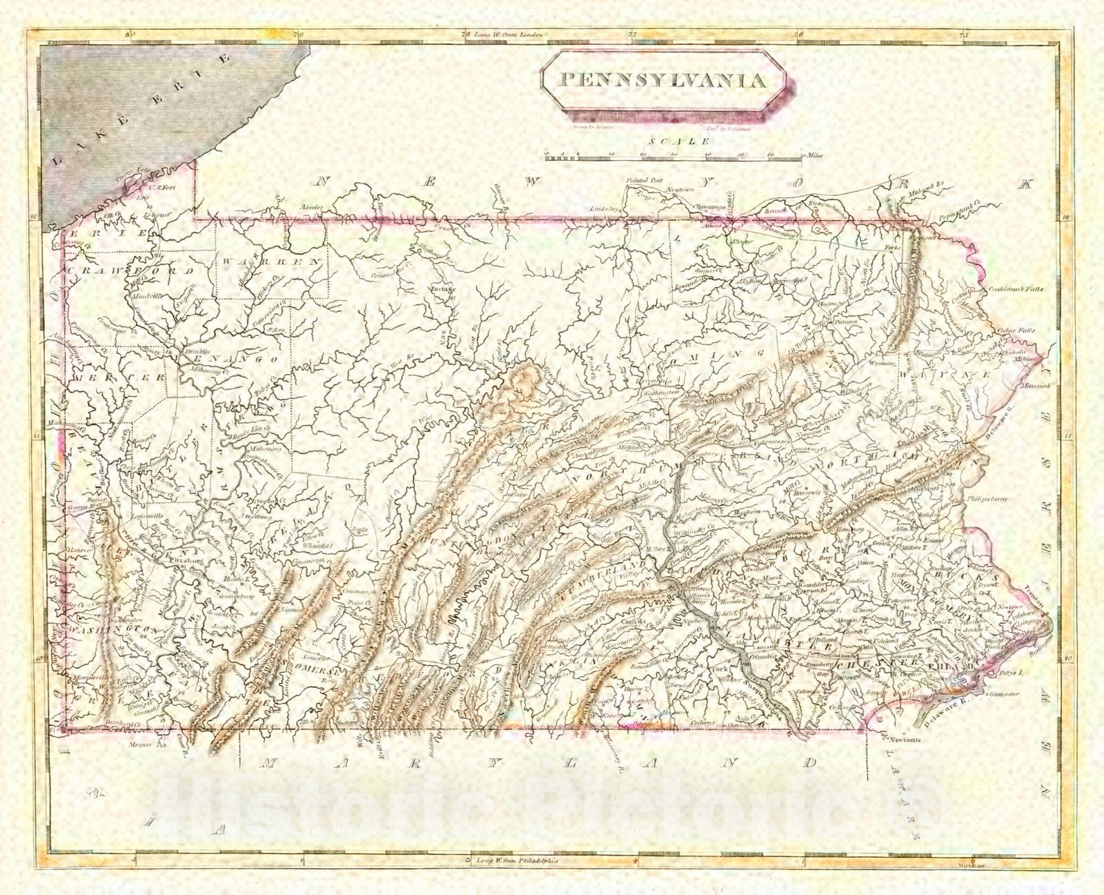 Historic Map : 1805 Pennsylvania : Vintage Wall Art