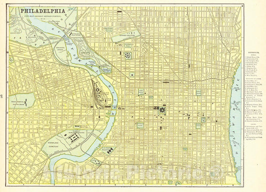 Historic Map : 1887 Philadelphia : Vintage Wall Art