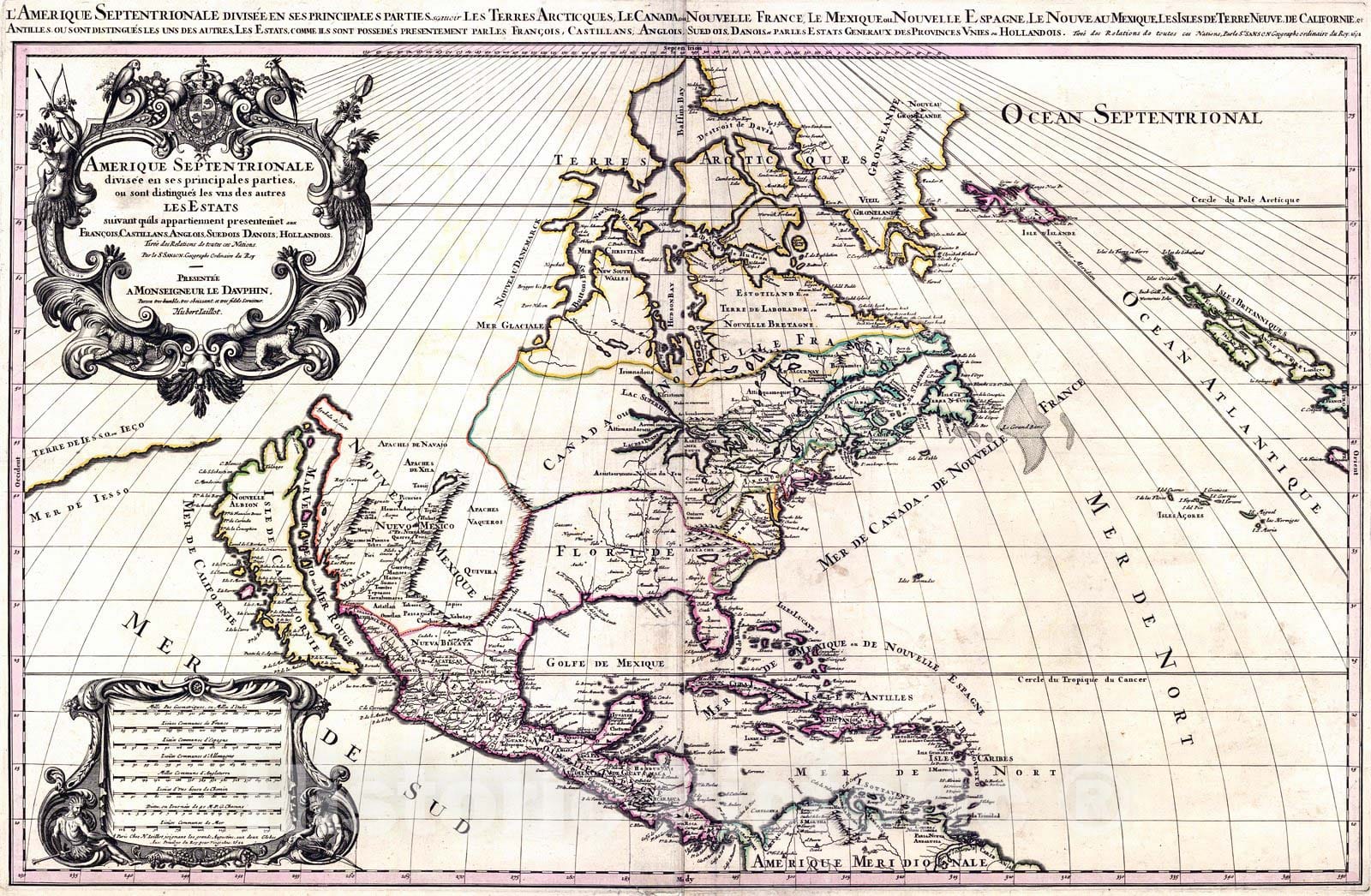 Historic Map : 1692 Amerique Septentrionale : Vintage Wall Art
