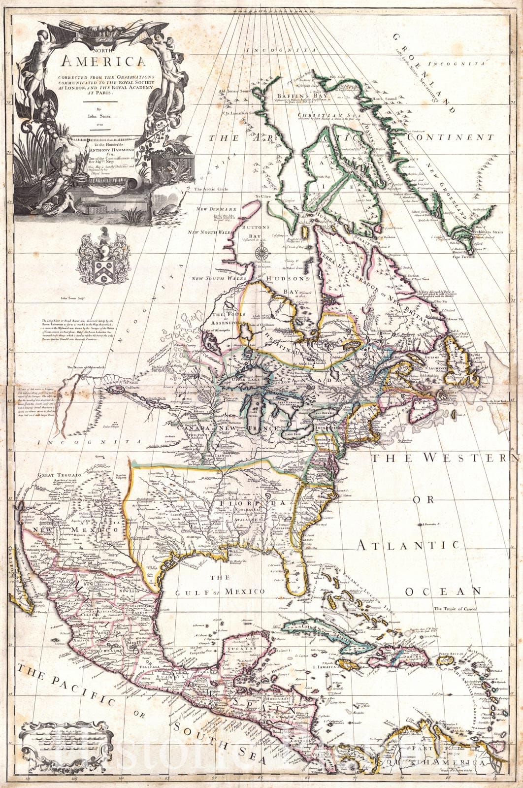Historic Map : 1710 North America : Vintage Wall Art