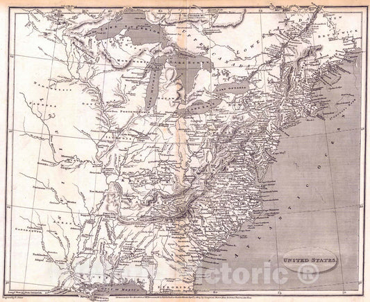 Historic Map : 1805 United States : Vintage Wall Art