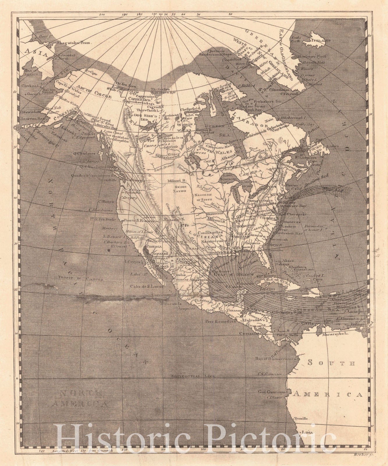Historic Map : 1805 North America : Vintage Wall Art