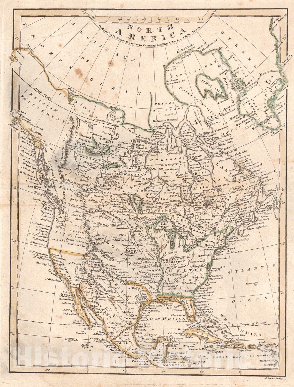 Historic Map : 1810 North America : Vintage Wall Art
