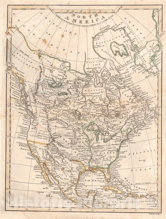 Historic Map : 1810 North America : Vintage Wall Art
