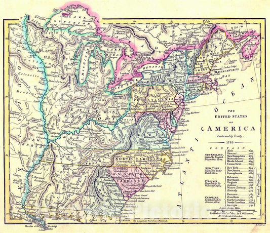 Historic Map : 1812 The United States of America : Vintage Wall Art