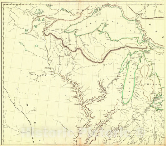 Historic Map : 1817 Map of the United States of America : Vintage Wall Art