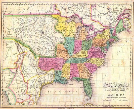Historic Map : 1821 United States of America : Vintage Wall Art