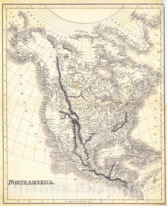 Historic Map : 1832 North America : Vintage Wall Art