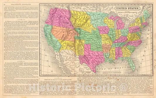 Historic Map : 1851 United States : Vintage Wall Art