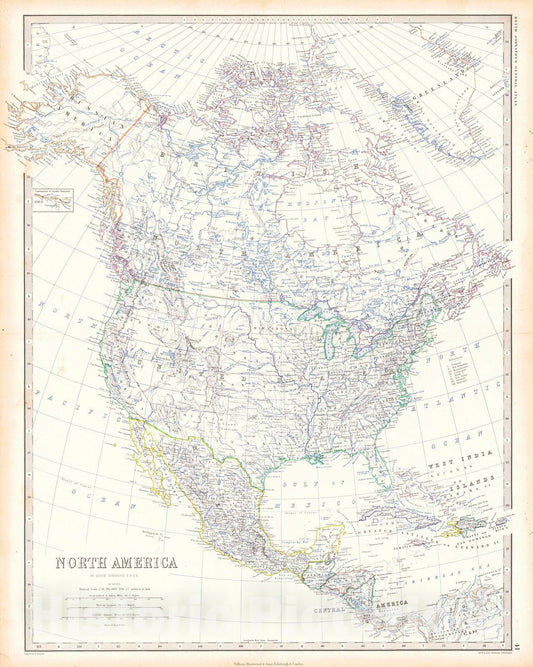 Historic Map : 1861 North America : Vintage Wall Art
