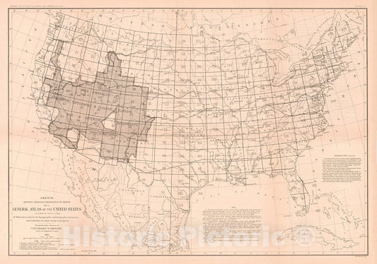 Historic Map : 1885 Sketch Showing Proposed Diposition of Sheets for a General Atlas of the United States : Vintage Wall Art