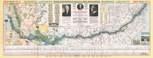 Historic Map : 1923 Map of the Lee Highway : Vintage Wall Art