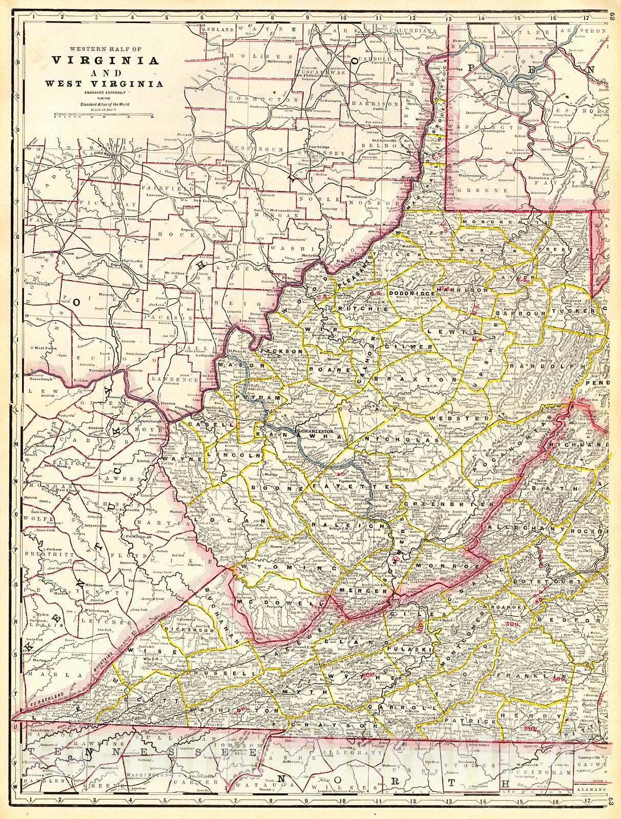 Historic Map : 1887 Eastern and Western Halves of Texas : Vintage Wall Art