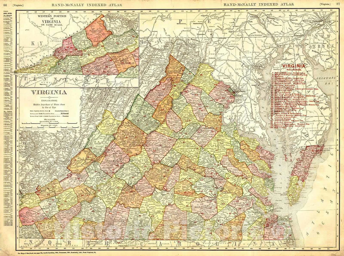 Historic Map : 1906 Virginia : Vintage Wall Art