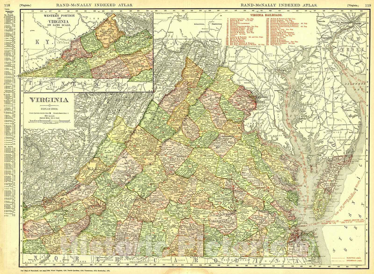 Historic Map : 1911 Virginia : Vintage Wall Art